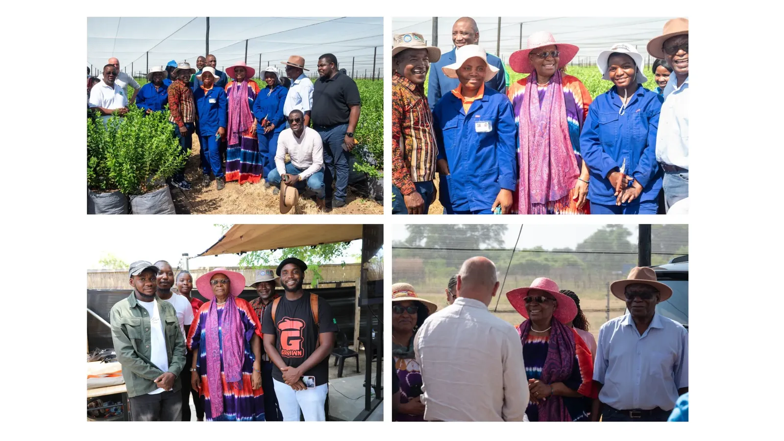 Vice President Dr Netumbo Nandi-Ndaitwah with the Namibia Berries team and community members on the farm in Divundu